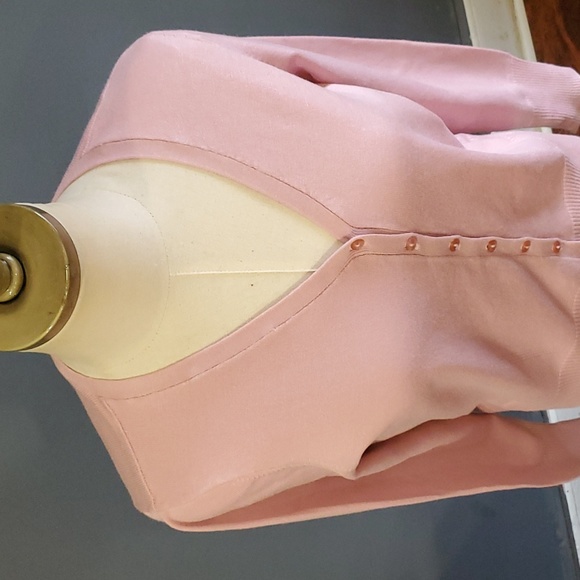 Tribal woman's pink buttondown cardigan sweater size M - Picture 4 of 13